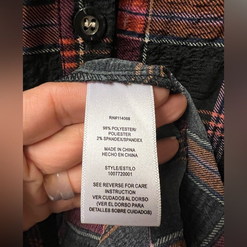 Pamela Love x RTR Maroon Plaid Shirtdress - Size M / Pit to Pit 18”‎ - Picture 8 of 11